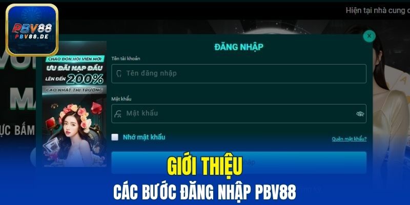 Hướng dẫn thành viên đăng nhập PBV88